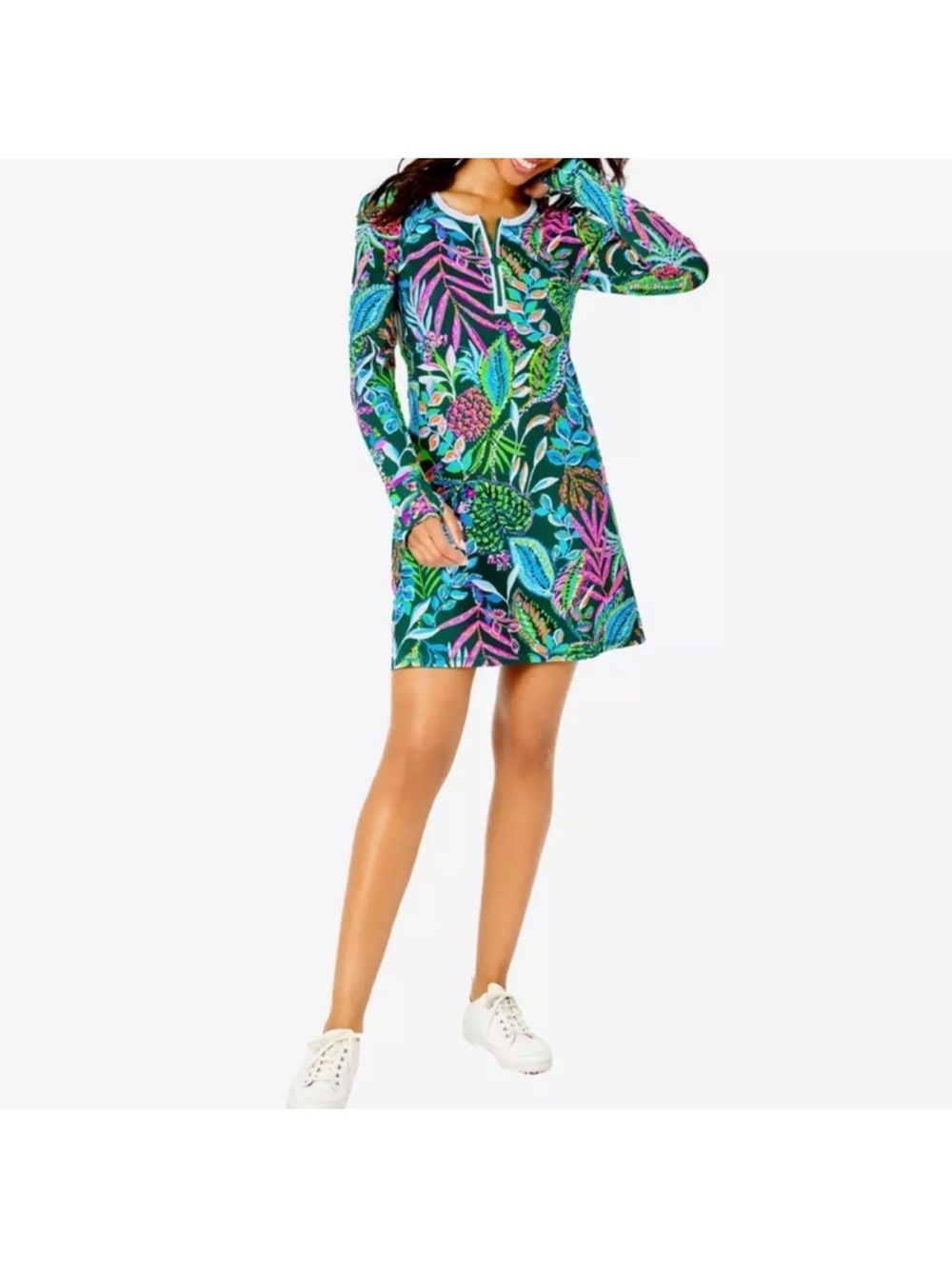 Lilly Pulitzer x Meryl Luxletic Jolena UPF 50 Round Neck Sunshine Jungle Dress